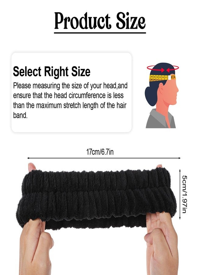 Aysatogc 2Pcs Spa Headband, Makeup Headband for Washing Face Hair Headbands Hair Bands Men Skin Care Headbands for Women Yoga Sports Shower Exercise (Black and White) - Image 2